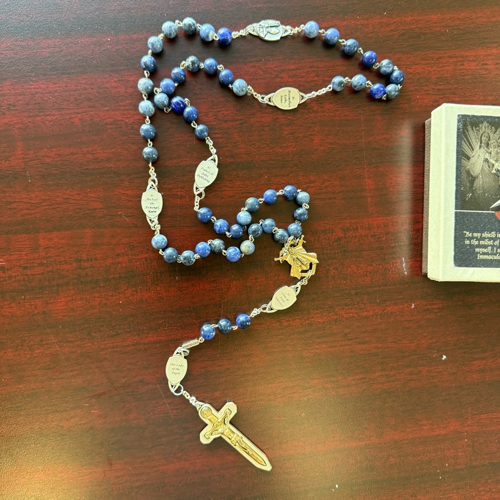 The Warriors Rosary Stainless Steel Special Edition for EWTN Silver Gold Ble - Picture 2 of 12